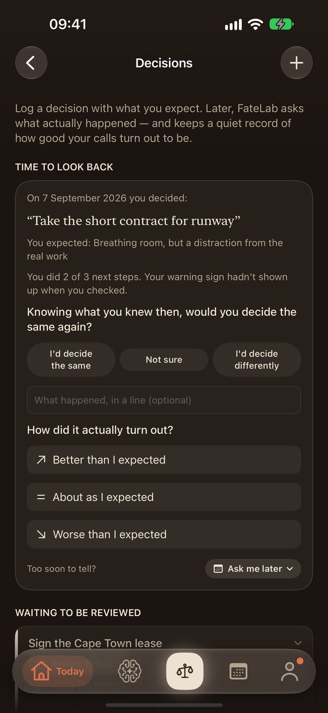Decisions, looked back on